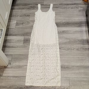 Y2k Charlotte Russe White Lace Maxi Dress